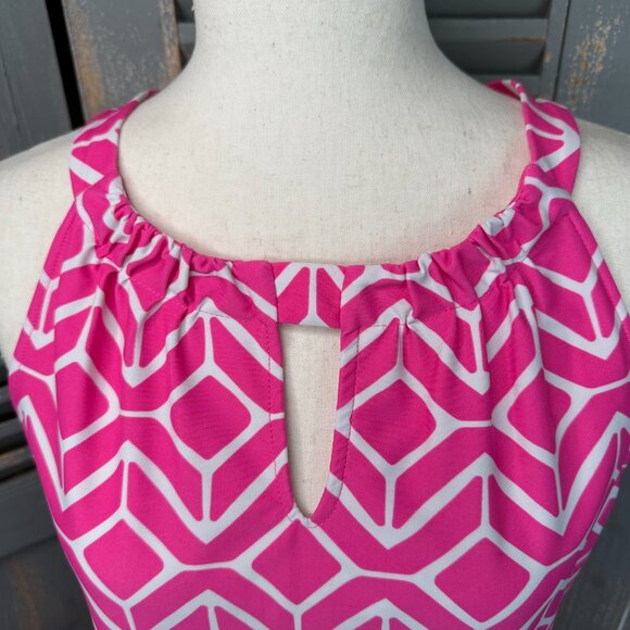 Jude Connally Lisa Jude Cloth Halter Keyhole Dress Sail Geo Sz L - Picture 4 of 14